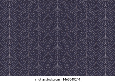 Elegant Floral Art Nouveau Seamless Pattern. Abstract Damask Minimalist Background. Geometric Art Deco Texture.