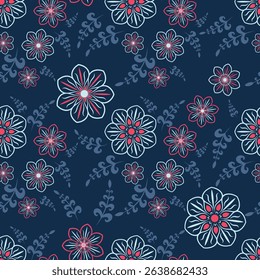 Elegant floral art seamless pattern. Vector illustration for print, fabric, cover, packaging, interior decor, blog decoration and other your projects.
