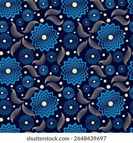 Elegant floral art seamless pattern. Vector illustration for print, fabric, cover, packaging, interior decor, blog decoration and other your projects.