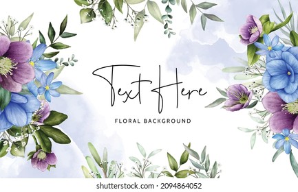 elegant floral background with beautiful flower watercolor