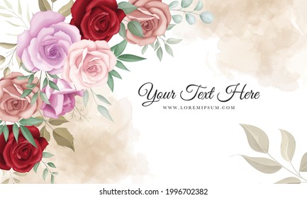 Elegant floral background with beautiful flowers ornament