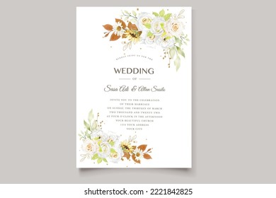 elegant floral background  border and wreath card design