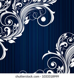 Elegant floral background with patterns, curls in antique style. Element for design, printing, decor, scrapbooking, creativity, postcard, flyer, brochure.