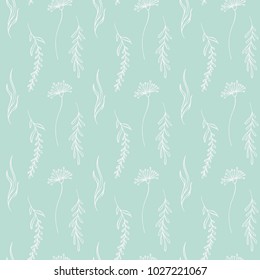 Elegant floral background seamless pattern. Hand drawn illustration