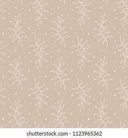 Elegant floral background seamless pattern. Hand drawn illustration