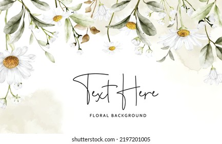 elegant floral background template with beautiful daisy flower