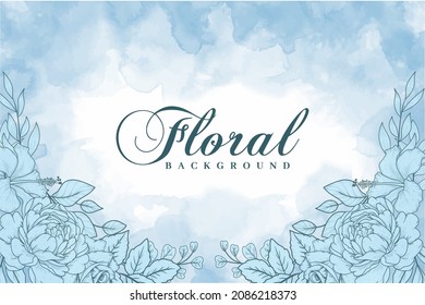 Elegant Floral Background with Watercolor Splash