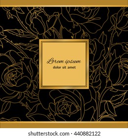 Elegant floral background for your card, flyer, invitation. Template with a floral pattern. Vector background with roses.