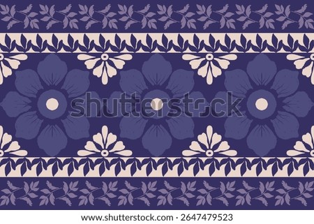Elegant Floral Border Design with Repeating Flower Motifs
