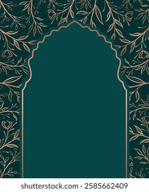 Elegant floral border frame with arch frame poster background