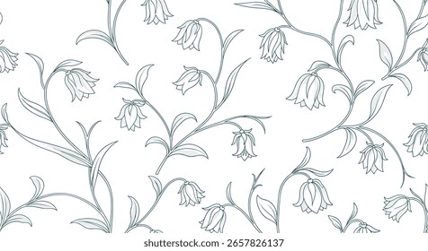 Elegante patrón botánico floral repitiendo diseño decorativo vintage ilustración