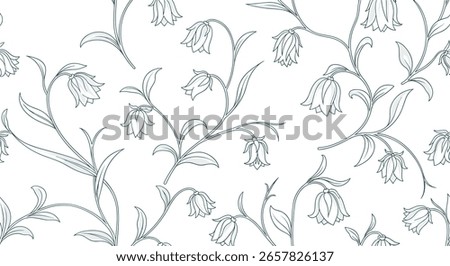 Elegant floral botanical pattern repeating design decorative vintage illustration