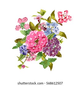Elegant floral bouquet, design element. Floral composition can be used for wedding, baby shower, mothers day, valentines day cards, invitations, print, textile, scrapbook. Vintage decorative flowers.