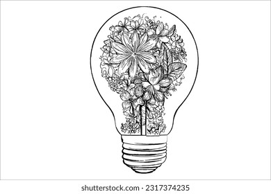 Elegant floral bulb vector illustration in EPS format. Ideal for designing invitations, cards, and more