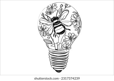 Elegant floral bulb vector illustration in EPS format. Ideal for designing invitations, cards, and more