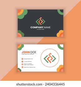 Elegant floral business card template. Creative and trendy card design in flat vector illustration.