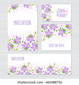 Elegant floral card design. Vintage invitation card template. Vector illustration