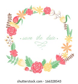 Elegant floral congratulation card for wedding and birthday invitations