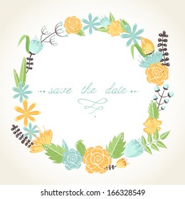 Elegant floral congratulation card for wedding and birthday invitations