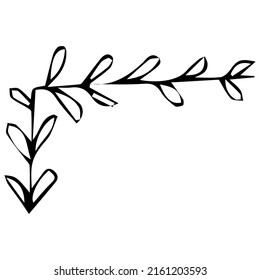 flowery border black and white clipart