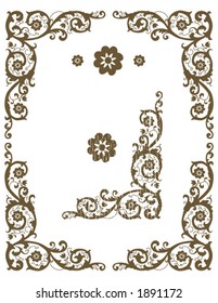 Elegant floral corners. Rustic or solid styles