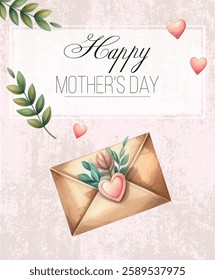 Elegant Floral Mother’s Day Greeting with Pink Roses
