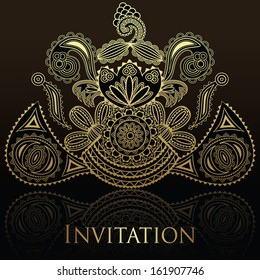 Elegant floral design. Dark background. Can be used as invitation       