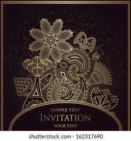 Elegant floral design. Grunge background. Can be used as wedding invitation     