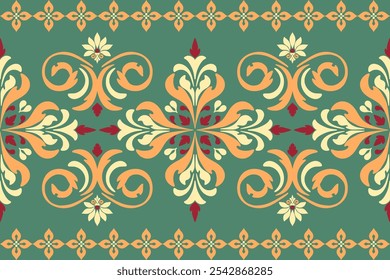 Elegant Floral Design on Green Surface