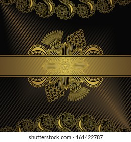Elegant floral design. Striped background. Greeting card or invitation     