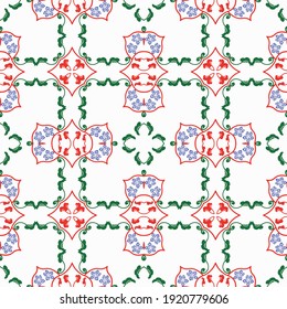 Elegant floral digital design with curly colorfull strokes and lace pattern in a white background.