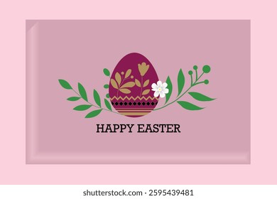 Elegant Floral Easter Egg Vector Illustration