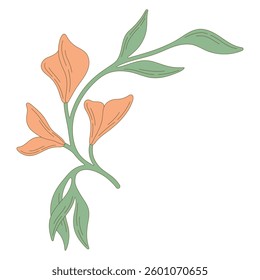 Elegant Floral element. Botanical decor. Vector.
