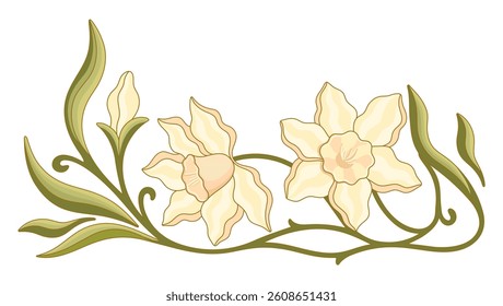 Elegant Floral element. Botanical decor. Vector.