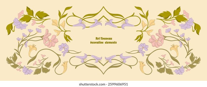 Elegant Floral elements. Botanical decor. Vector.