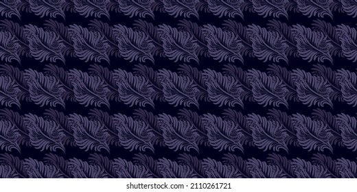 Elegant floral elements vector seamless pattern. Dark purple background