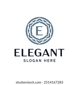 Elegant Floral Emblem Logo Template for Luxury Brands