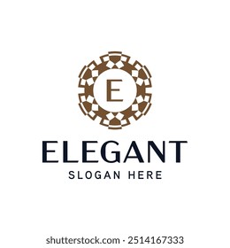 Elegant Floral Emblem Logo Template for Luxury Brands