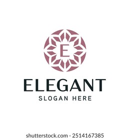 Elegante Floral Emblema Modelo de logotipo para marcas de luxo