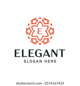 Elegante Floral Emblema Modelo de logotipo para marcas de luxo