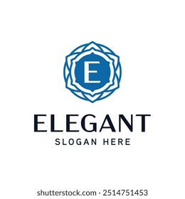 Elegante Floral Emblema Modelo de logotipo para marcas de luxo