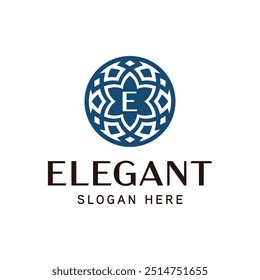 Elegante Floral Emblema Modelo de logotipo para marcas de luxo