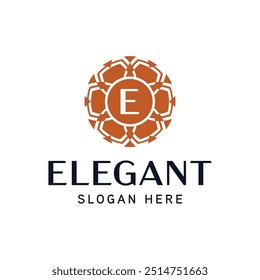Elegant Floral Emblem Logo Template for Luxury Brands