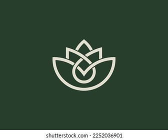 Elegant Floral Flower with Water Drop Logo Concept symbol icon sign Element Design. Oil, Cosmetics, Spa, Beauty salon, Boutique, Natural Products, Skin Care Logotype. Vector illustration template