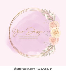 Elegant floral frame with blooming roses design
