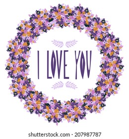 Elegant floral frame, design element. Floral wreath can be used for wedding, baby shower, mothers day, valentines day, birthday cards, invitations. Vintage decorative flowers.