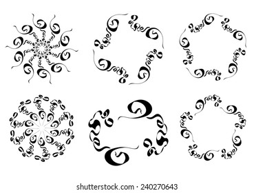 Elegant floral frame set
