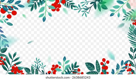 An Elegant Floral Frame showcasing Berries and Leaves beautifully arranged in a design