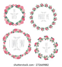 Elegant floral frames with calla flowers, design elements. Can be used for wedding, baby shower, mothers day, valentines day, birthday cards, invitations. Vintage decorative flowers.