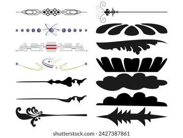 Elegante und florale Rahmen Icon Sheet.